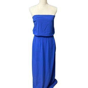 Splendid Blue Strapless Maxi Dress